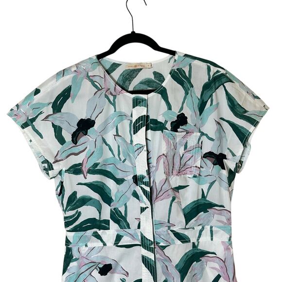 Tory Burch Printed Cotton Shirtdress in ivory desert bloom - Picture 4 of 9